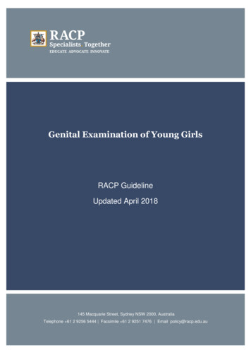Genital Examination Of Young Girls - RACP