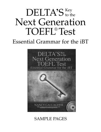 DELT A S Key To The Next Generation TOEF L Test