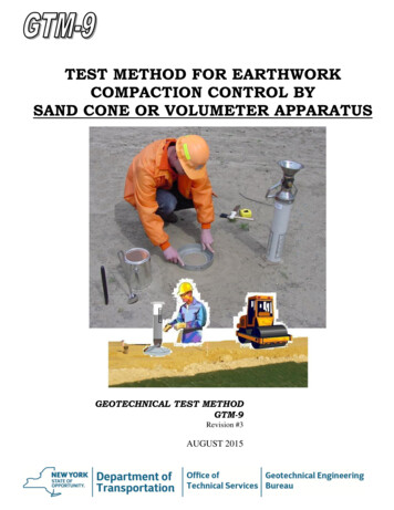 TEST METHOD FOR EARTHWORK COMPACTION CONTROL BY 