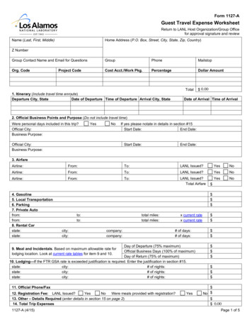 Form 1127-A Guest Travel Expense Worksheet