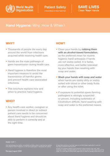 Hand Hygiene: Why, How & When? - WHO World Health .