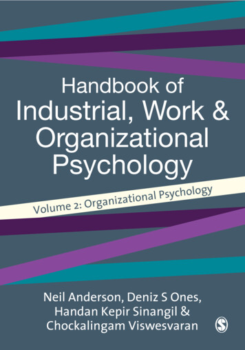 Handbook Of Industrial, Work & Organizational Psychology