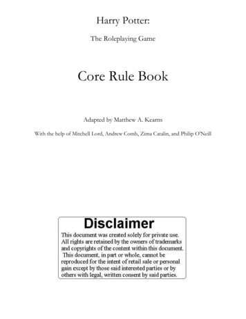 Harry Potter RPG Core Rule Book - Meetthenewboss.info