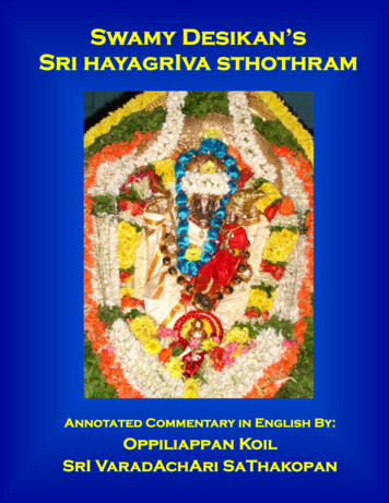 Swamy Desikan’s Sri HayagrIva Sthothram