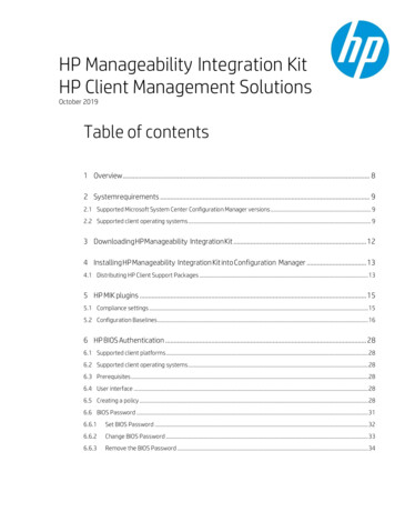 HP Manageability Integration Kit HP Client Management .