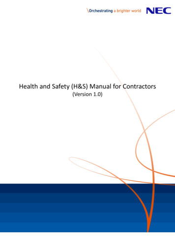 Health And Safety (H&S) Manual For Contractors - NEC