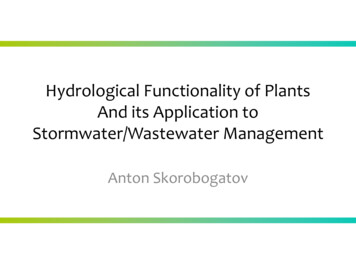 Hydrological Functionality Of Plants And Its Application .