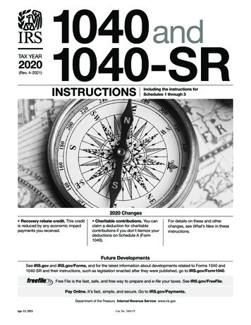 2020 Instruction 1040 - IRS