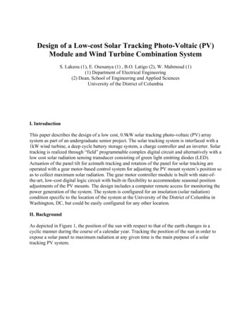 Design Of A Low-cost Solar Tracking Photo-Voltaic (PV .