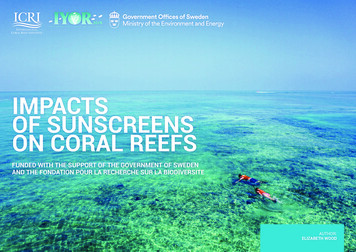 IMPACTS OF SUNSCREENS ON CORAL REEFS