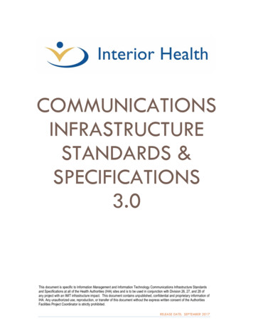 COMMUNICATIONS INFRASTRUCTURE STANDARDS & 