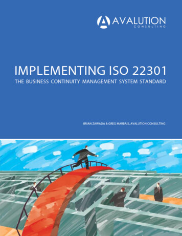 IMPLEMENTING ISO 22301: THE BUSINESS CONTINUITY MANAGEMENT .