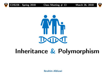 Inheritance And Polymorphism - Princeton University