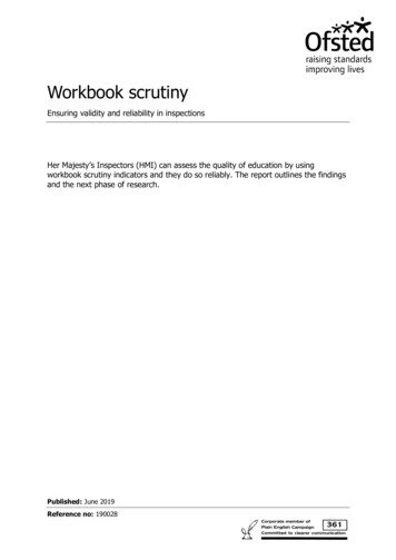 Inspecting Education Quality: Workbook Scrutiny