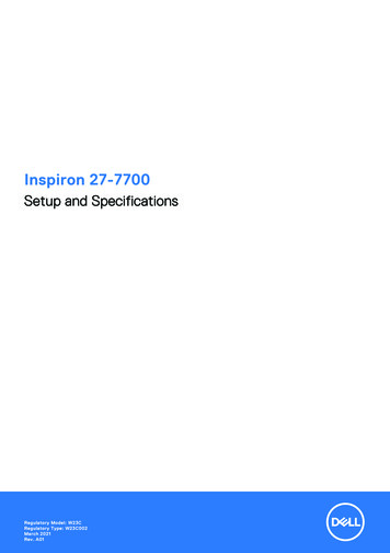 Inspiron 27-7700 Setup And Specifications - Dell