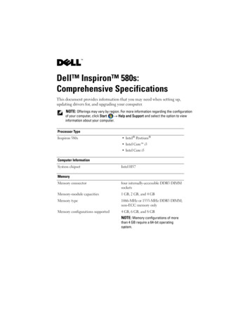 Dell Inspiron 580s: Comprehensive Specifications