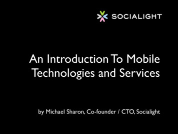 An Introduction To Mobile Technologies And Services