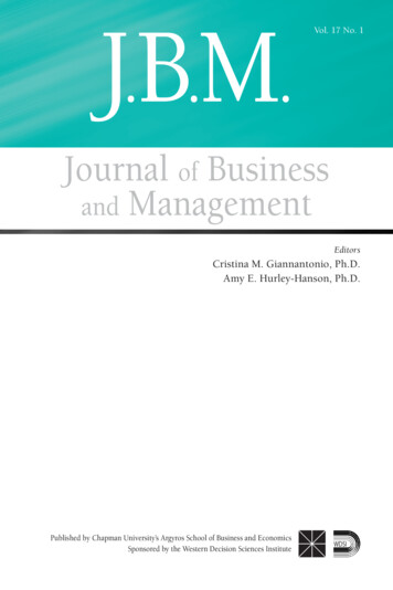 Journal Of Business And Management - Chapman