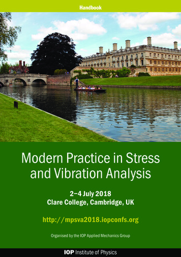 Modern Practice In Stress And Vibration Analysis