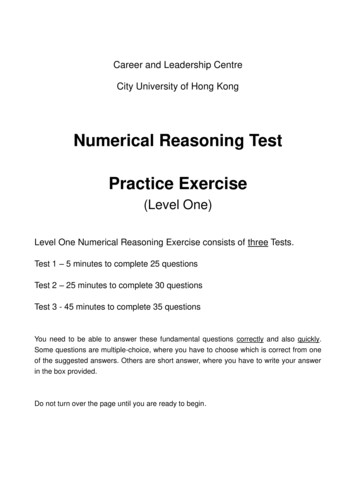 Numerical Reasoning Test Practice Exercise