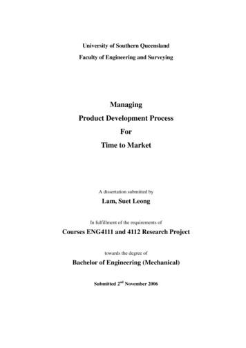 Managing Product Development Process For Time To Market