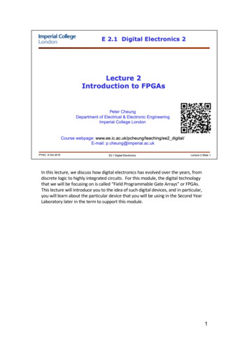 Lecture 2 - Introduction To FPGAs - Imperial College London