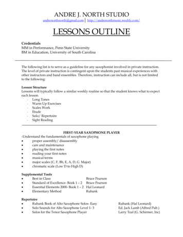 Saxophone Lessons Syllabus - Weebly