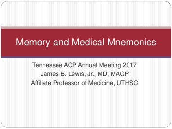 Memory And Medical Mnemonics - ACP Online
