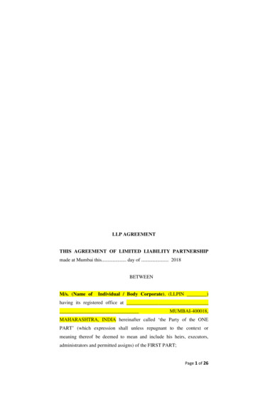 LLP AGREEMENT BETWEEN - WIRC-ICAI