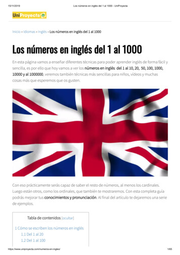 Los Números En Inglés Del 1 Al 1000 - Uniproyecta 