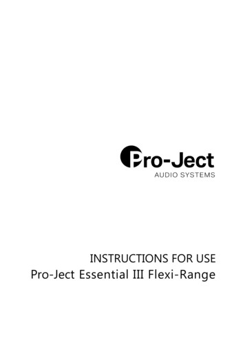 INSTRUCTIONS FOR USE - Pro-Ject Audio