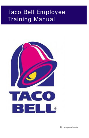 Taco Bell Employee Training Manual - Weebly