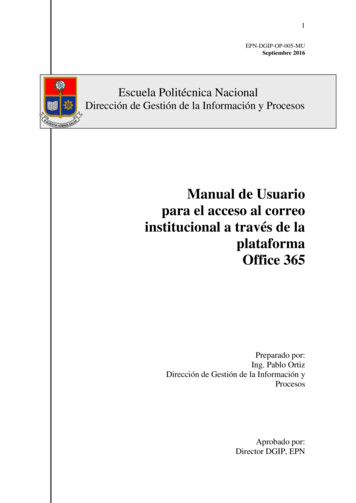 Manual De Usuario Para El Acceso Al Correo Institucional A .
