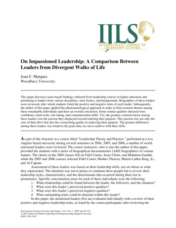 On Leadership Traits: A Comparison Between Leaders From .