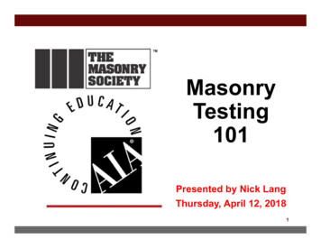 Masonry Testing 101
