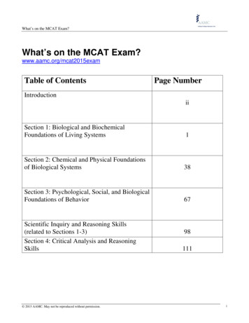 What’s On The MCAT Exam? - Dartmouth