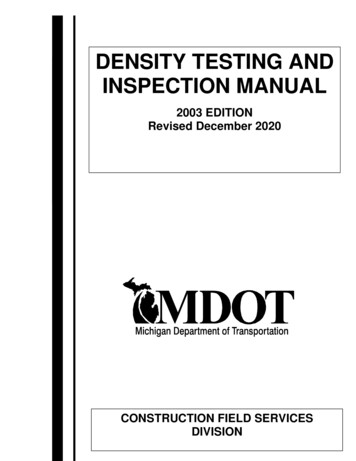 DENSITY TESTING AND INSPECTION MANUAL - Michigan