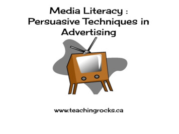Media Literacy : Persuasive Techniques In Advertising