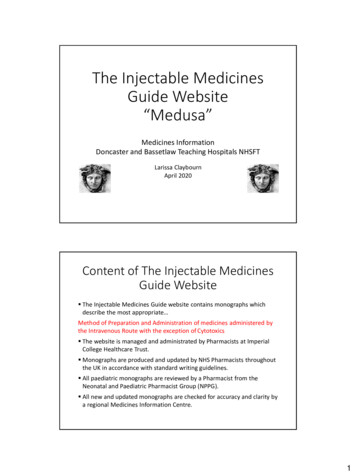 The Injectable Medicines Guide Website “Medusa”