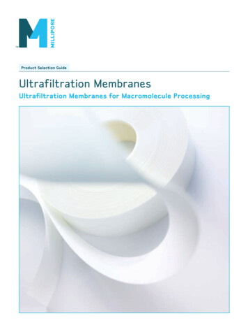 Product Selection GuideData Sheet Ultrafiltration Membranes