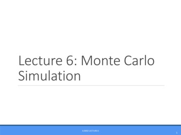 Lecture 6: Monte Carlo Simulation