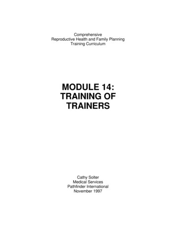 MODULE 14: TRAINING OF TRAINERS - Pathfinder International