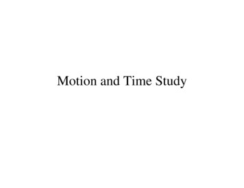 Motion And Time Study - University Of Washington