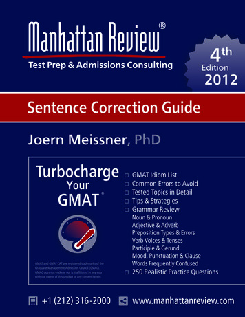 Sentence Correction Guide - Manhattan Review