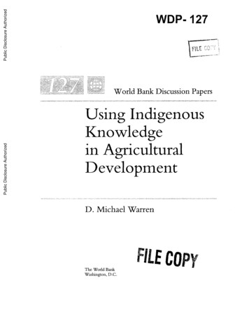 Using Indigenous Knowledge In Agricultural Development