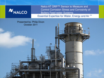 Nalco AT ORP Sensor To Measure And Control Corrosion .