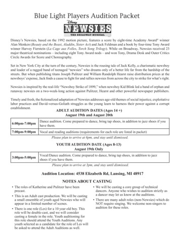 Blue Light Players Newsies Audition Packet