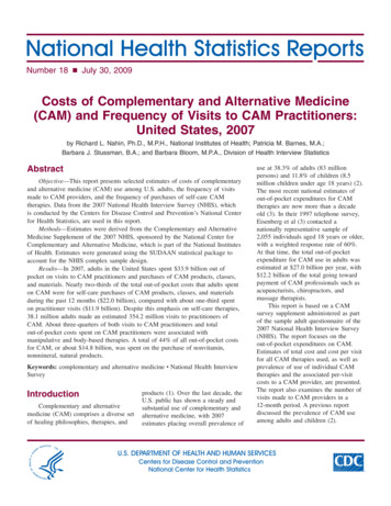 Costs Of Complementary And Alternative Medicine (CAM) And .