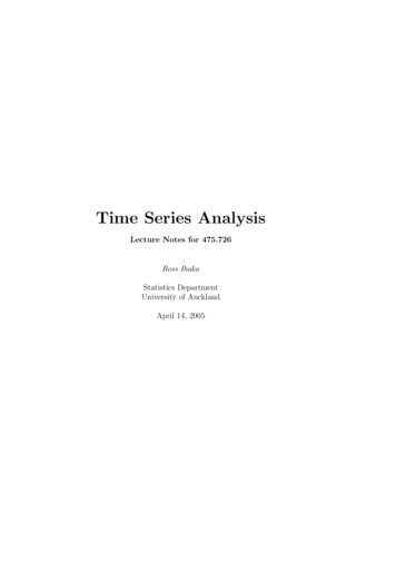 Time Series Analysis - University Of Auckland