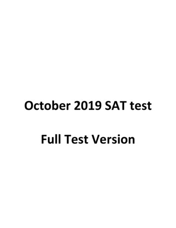 October 2019 SAT Test Full Test Version - Focus On Learning